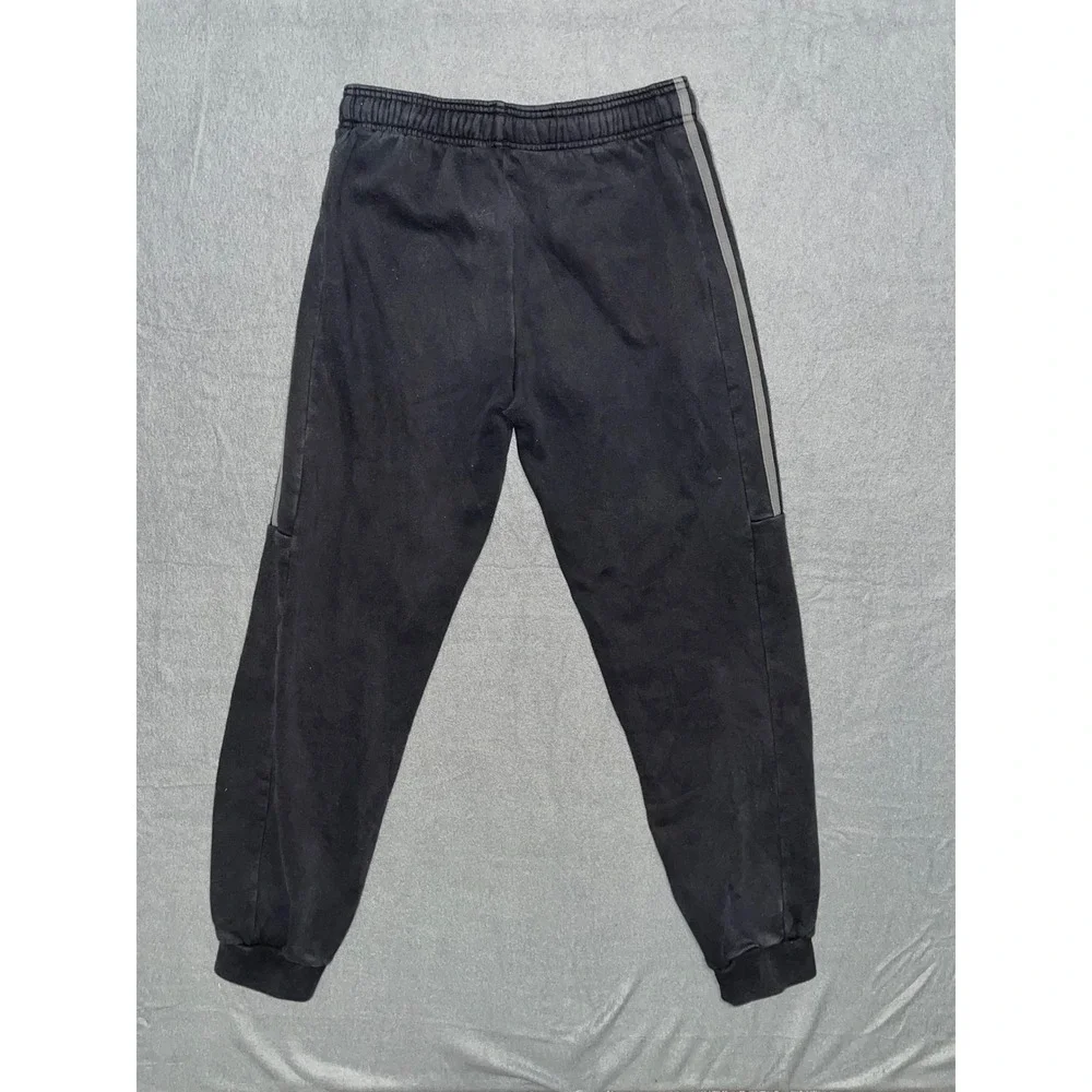 Adidas Mens Joggers Black Grey Three Stripe Red Logo Sweatpants Pants